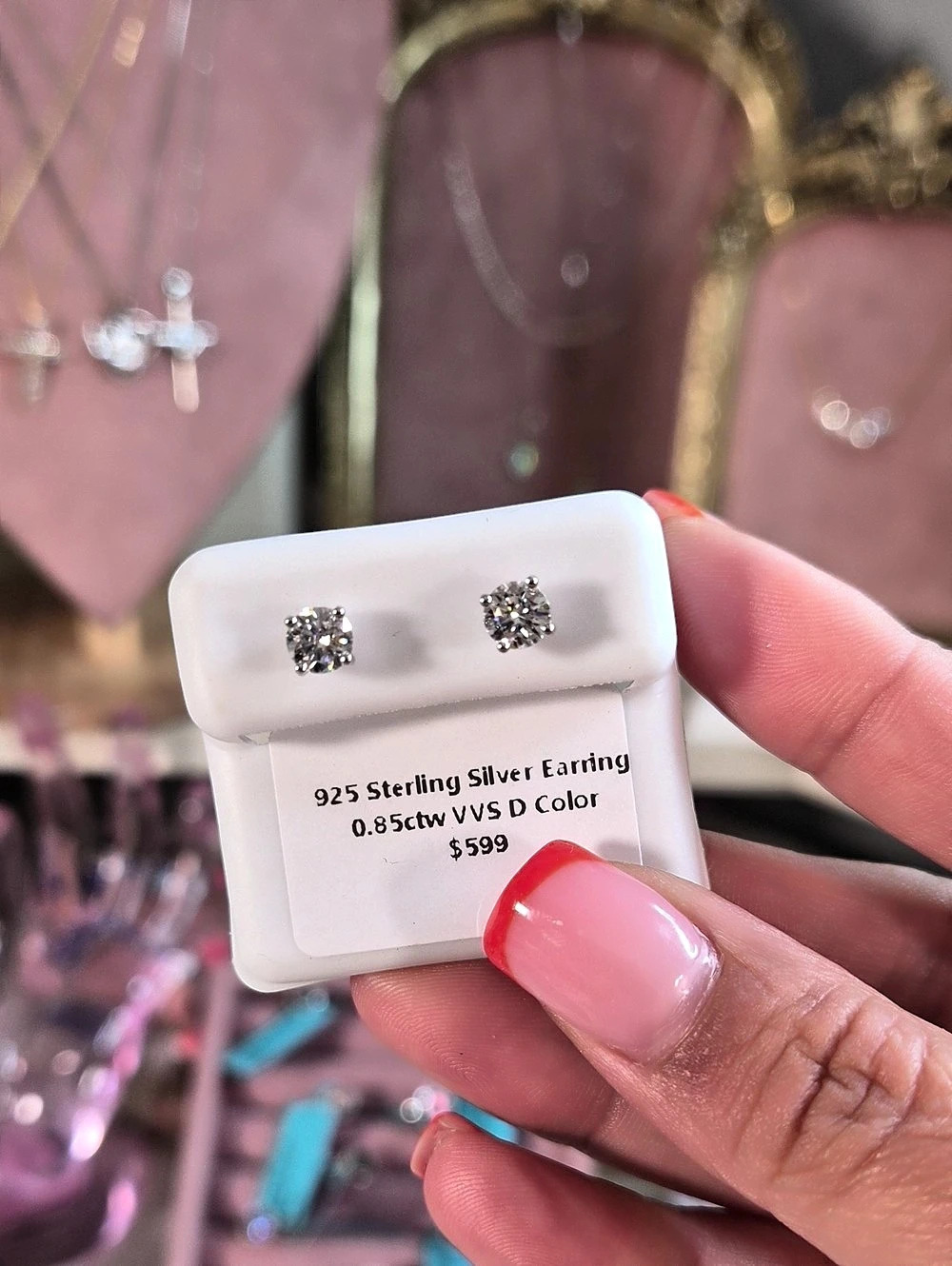 0.85ct 925 Moissanite Stud Earrings